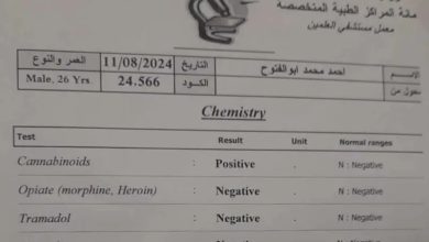 التحاليل تثبت تعاطي نجم منتخب مصر لـ الحشيش